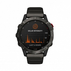 Смарт-часы для спортсмена Garmin Fenix 6 Pro Solar титановый DLC карбон с DLC титановым ремешком.