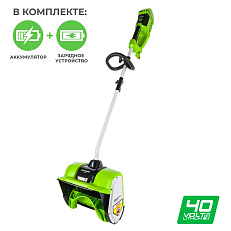 Greenworks GD40SS бесщеточный, 40V с АКБ 8 Ач + двойное ЗУ 4А