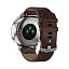 Garmin Vivomove HR серебряные с темно-коричневым кожаным ремешком gps часы