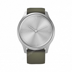 смарт Часы Garmin Vivomove Style серебристый с травяным силиконовым ремешком