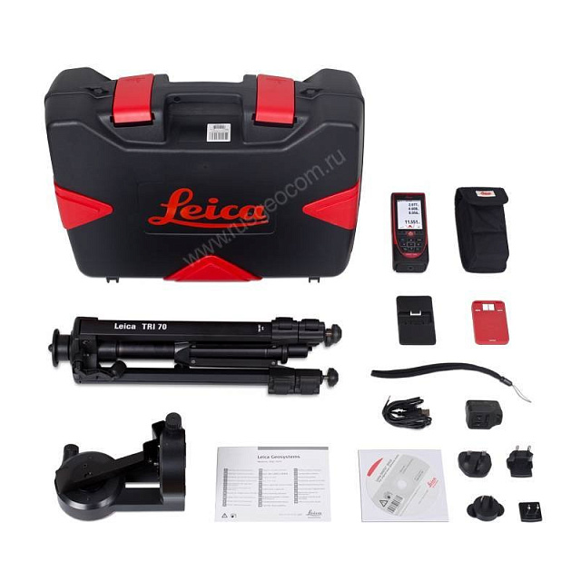 Комплектация лазерной рулетки Leica DISTO S910 со штативом и адаптером